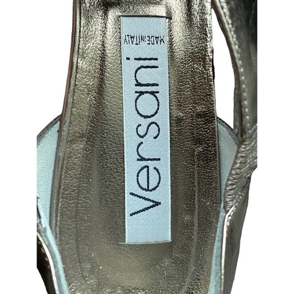 Quiet Lux Vintage VERSANI Womens 11 Gold Pointed Toe Kitten Coquette 80s Heels - Picture 11 of 13